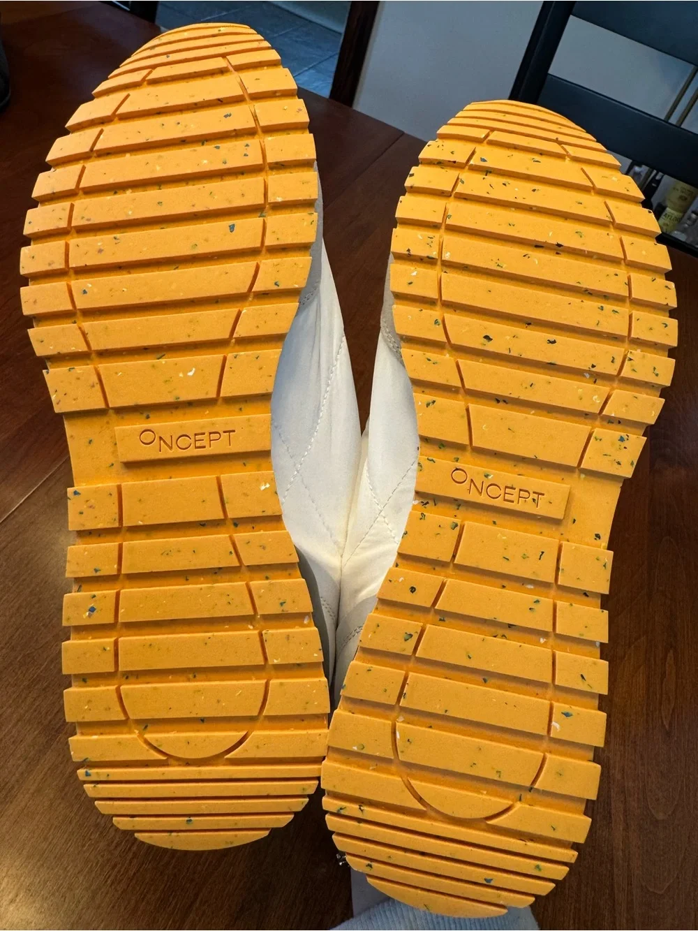 ONCEPT Women's White and Lavender Low-Top Sneakers with Yellow Accents